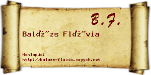 Balázs Flávia névjegykártya